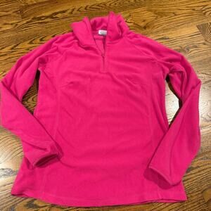 Columbia 1/4 zip hot pink fleece size medium